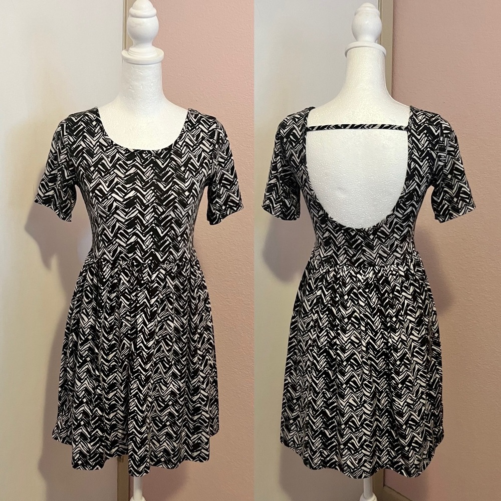 Black and White Patterned Dress
